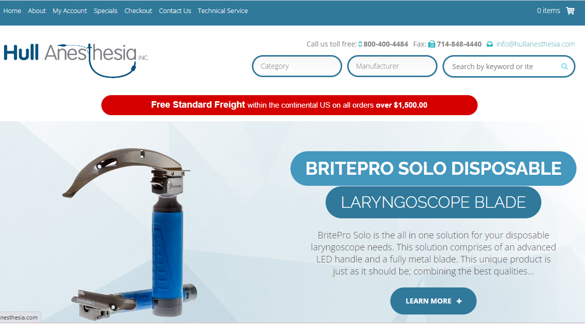 Hull Anesthesia’s New E-commerce Engine